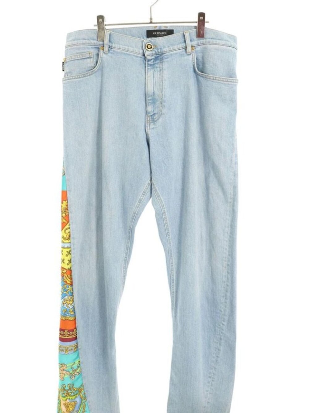Versace All Over Print Contrast Denim Pants 34